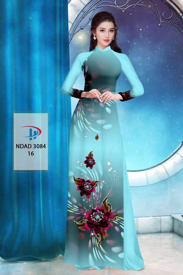 Vải Áo Dài Hoa In 3D AD NDAD3084 55